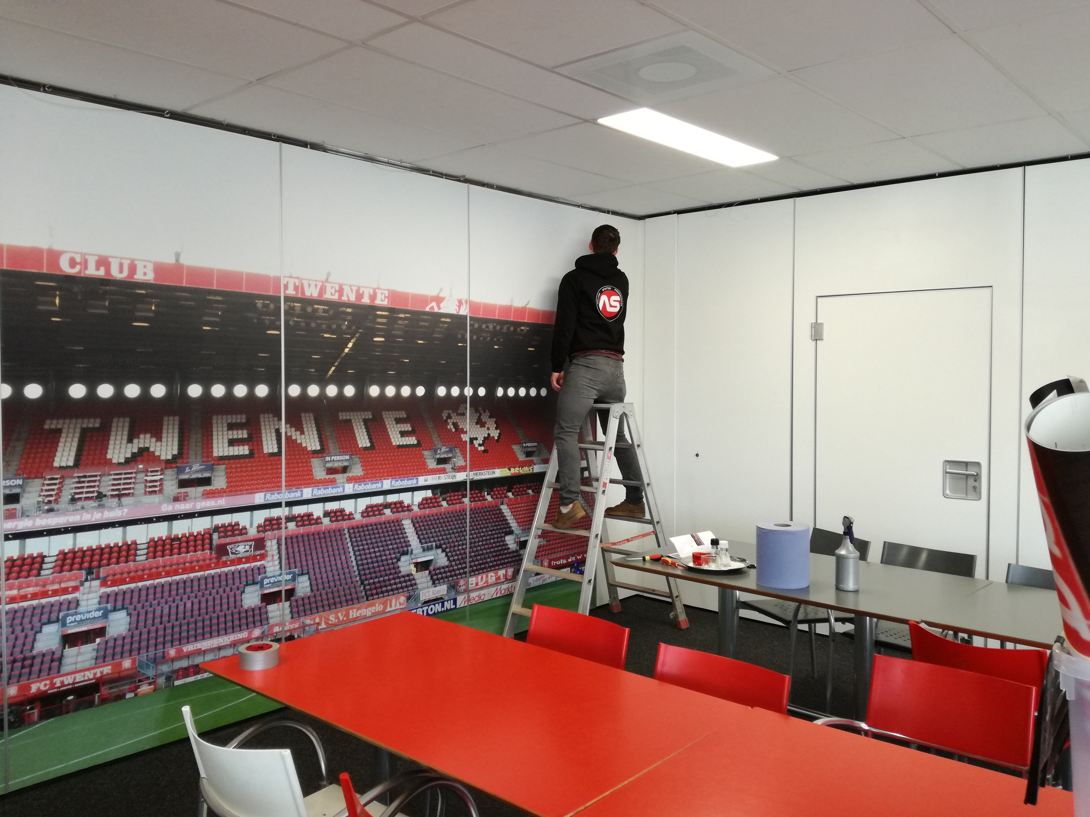 Wandvisual, Muurvisual, Geprint behang, FC, Twente, Full color