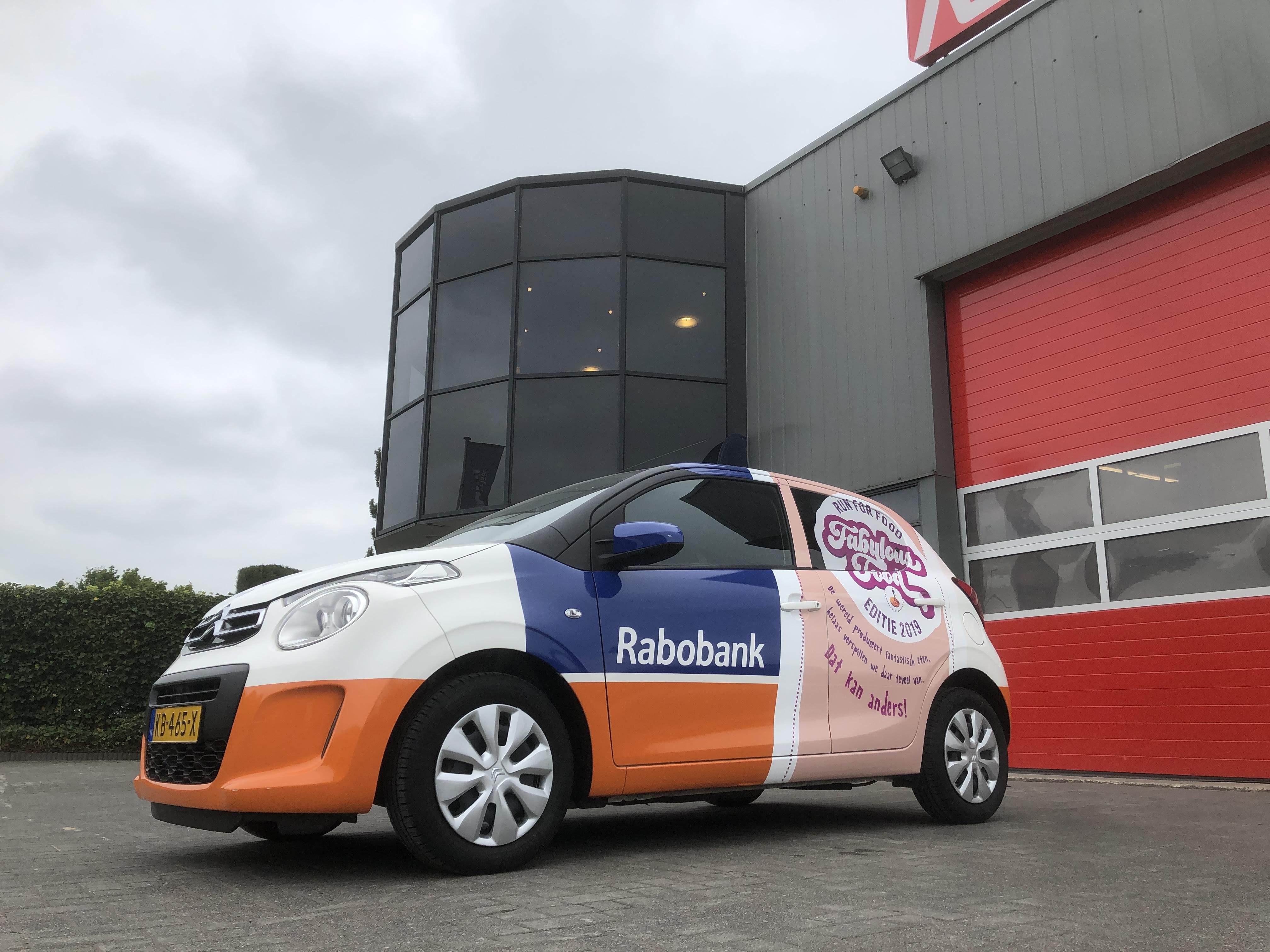 Autobelettering, carwrap, Rabobank, Citroën C1, reclame, sign, Twente