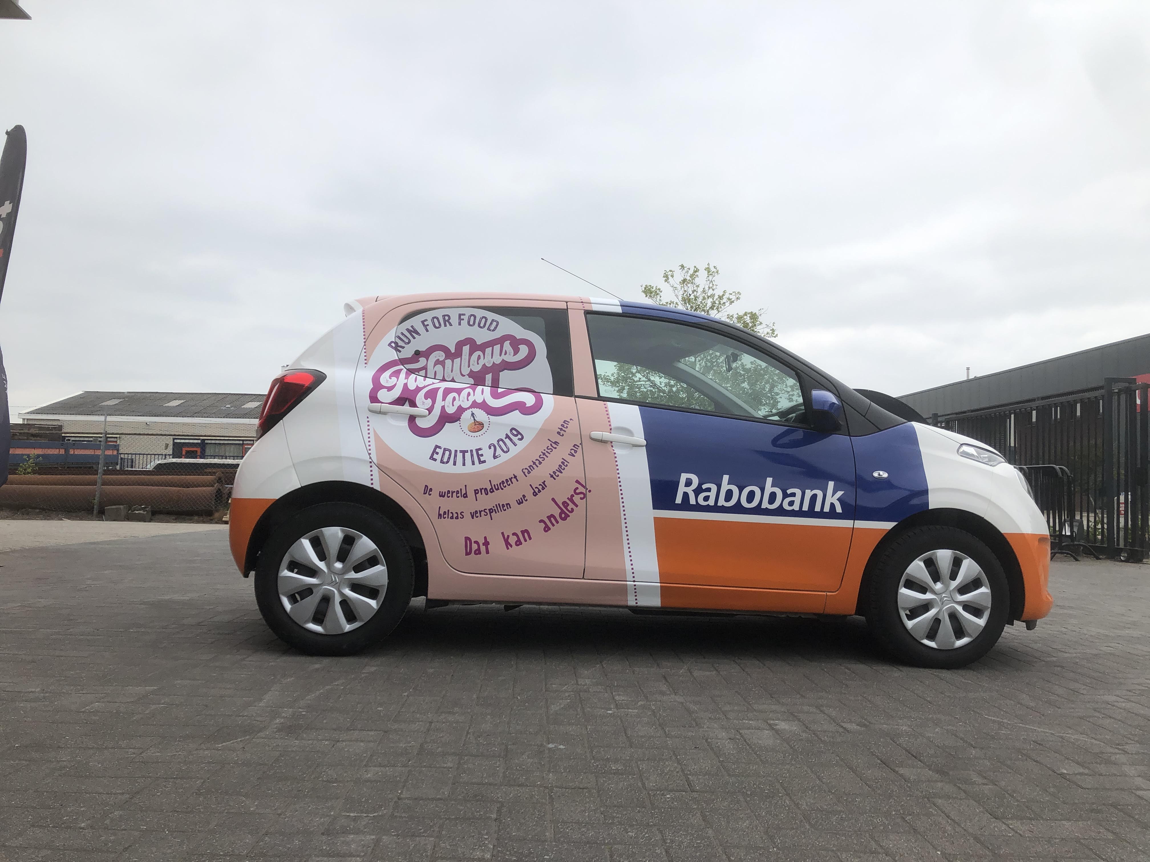 Autobelettering, carwrap, Rabobank, Citroën C1, reclame, sign, Twente