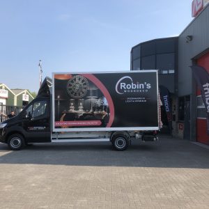 Carwrap, sign, full color print, reclame, autobelettering, voertuigbelettering, AS Paint, Robin's woondeco, Vriezenveen, Twente