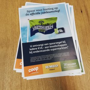 Vlaggenspaaractie, spaaractie, 650 jaar Vriezenveen, flyer, AS Paint, Vriezenveen