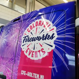 carwrap, belettering, autobelettering, stickers, Vriezenveen, Holten, AS Paint, Colorful Fireworks Events,